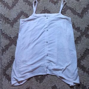 white cropped tank top with buttons